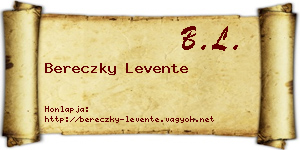 Bereczky Levente névjegykártya