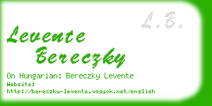 levente bereczky business card